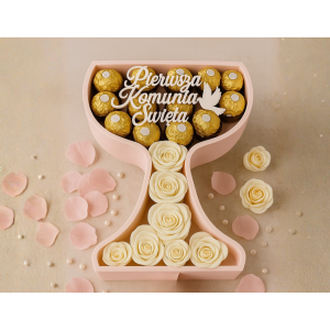 Box kielich 3D pudełko na słodycze prezent religijny Komunia Chrzest gift - zdjęcie 4